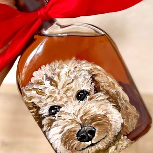 Father’s Day- Custom Painted Dog Portrait Whiskey Bottle
