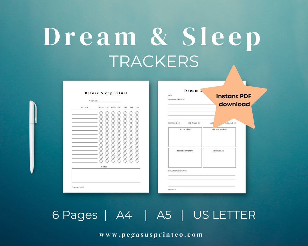Dream Journal Printable, Sleep Planner, Sleep Tracker, Sleep Printable ...