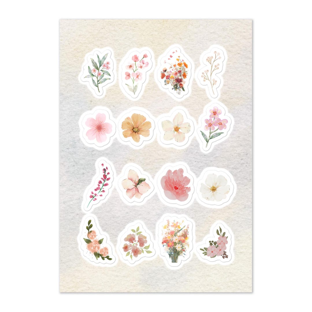 Vinyl Flower Painting Sticker Sheet - Etsy