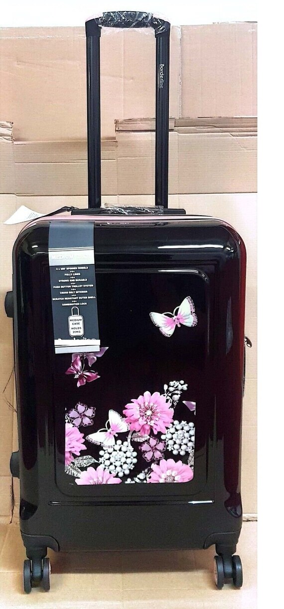Hard Shell Medium Suitcase 4 Wheel Luggage Trolley Ca… Gem
