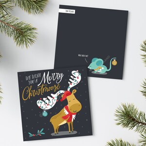 JOYEUX NOËL | Jeu de mots Carte de Noël | Cartes kawaii pour les vacances | Cartes de Noël punny, drôles, mignonnes