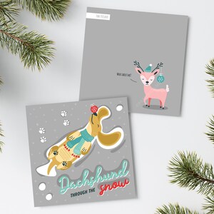 DACKEL | Pun Weihnachtskarte | kawaii Karten für den Urlaub | punny, lustige, niedliche Weihnachtskarten