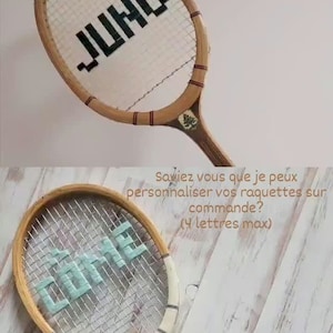 Raqueta de madera vintage personalizable