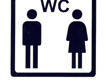 Autocollants pour toilettes | 6 modèles et 10 couleurs | Film vinyle résistant aux intempéries | Autocollants pour portes, toilettes et salles de bain | Symboles toilettes hommes et femmes
