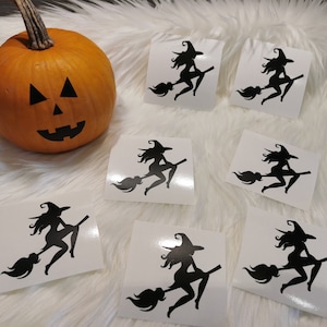4x High-quality vinyl sticker &quot;Witch&quot; in Halloween design, color selectable