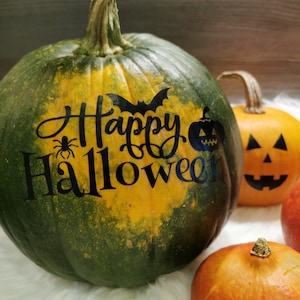 Lettering &quot;Happy Halloween&quot; made of high-quality vinyl film in 3 different sizes, color selectable