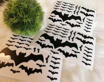 Pegatinas de vinilo de murciélago de alta calidad para Halloween en diferentes colores.