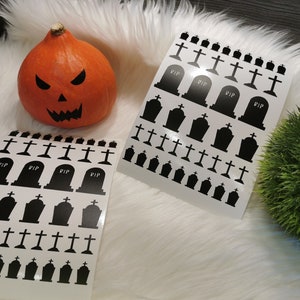 High Quality Gravestone Cemetery Vinyl Sticker for Halloween Stickers in Different Colors