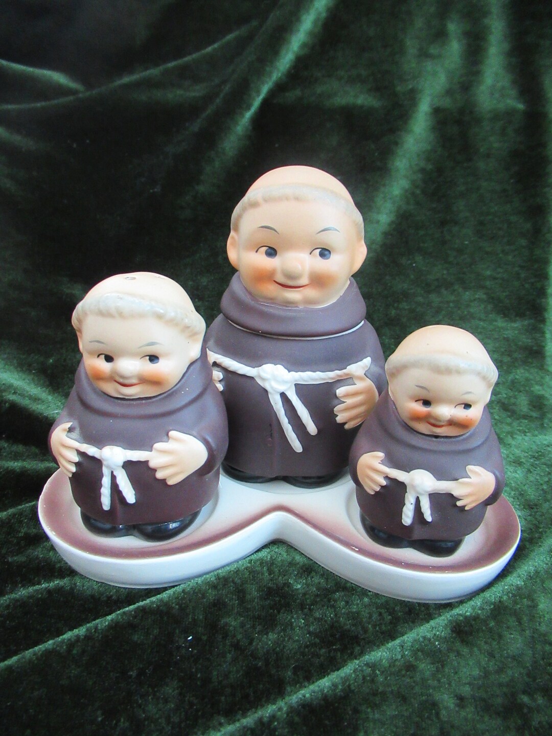 Vintage Goebel Cruet Set Character Monk Pottery Made in West Etsy