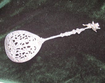 Ornate Silver Plated Continental Serving Spoon c1850 Cherubs Decorative Antique Spoon Collectable Unisex Gift Rare