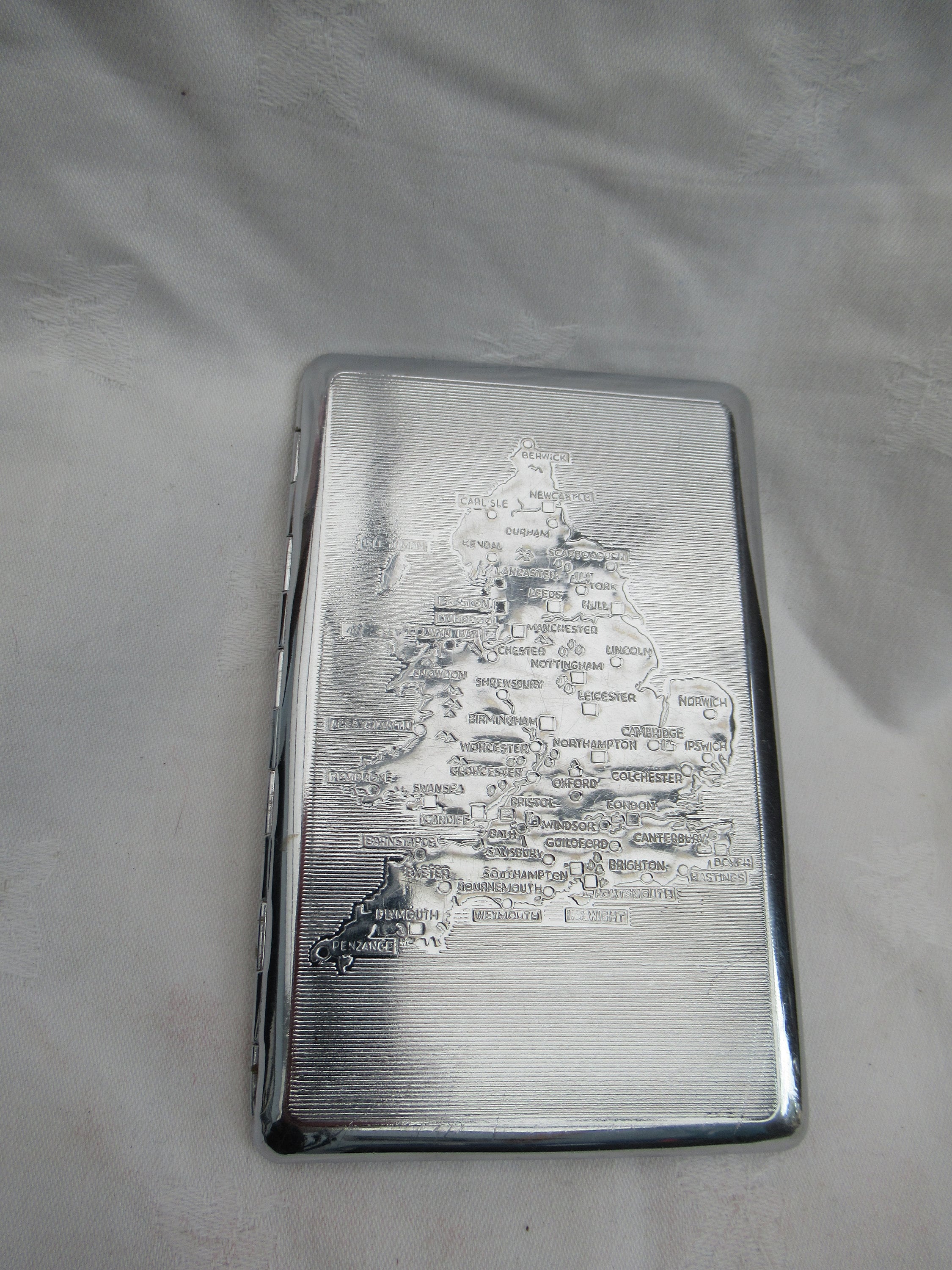 Vintage Slimline Chrome Plated Cigarette Case by Tallent Machine Turned  England and Wales Design Smoking Emphemera Mid Century Collectable
