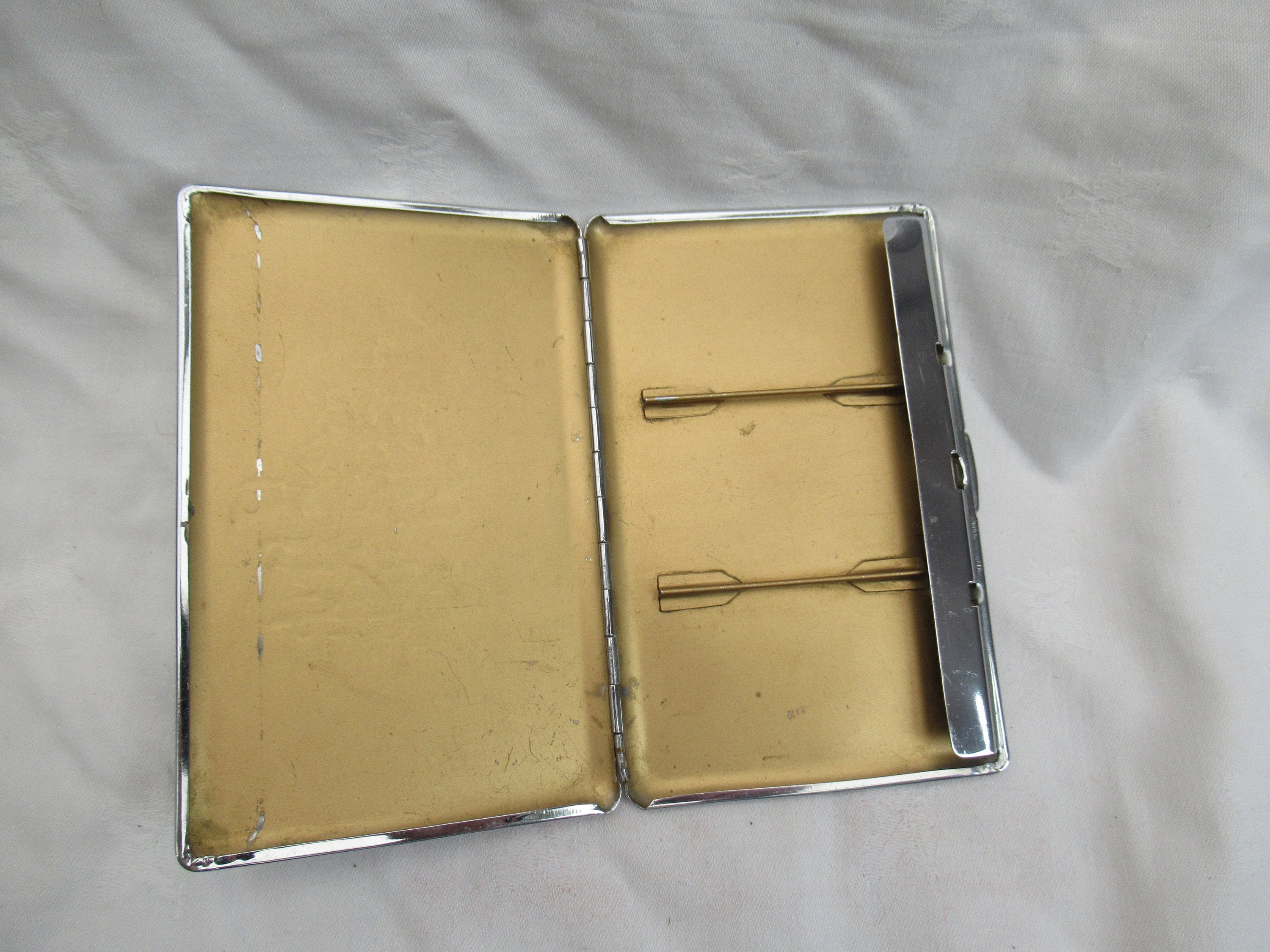 Vintage Slimline Chrome Plated Cigarette Case by Tallent Machine Turned  England and Wales Design Smoking Emphemera Mid Century Collectable