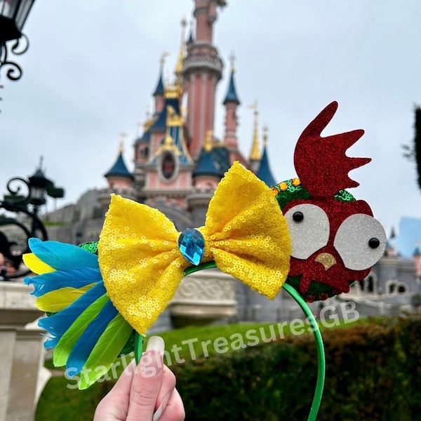 Princess sidekick inspired character ears hair accessories Mickey Minnie headband Moana, Hei Hei inspired headband