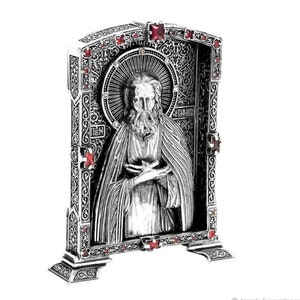 Icon &quot;Seraphim of Sarov&quot; orthodox  silver icon The Byzantine Church