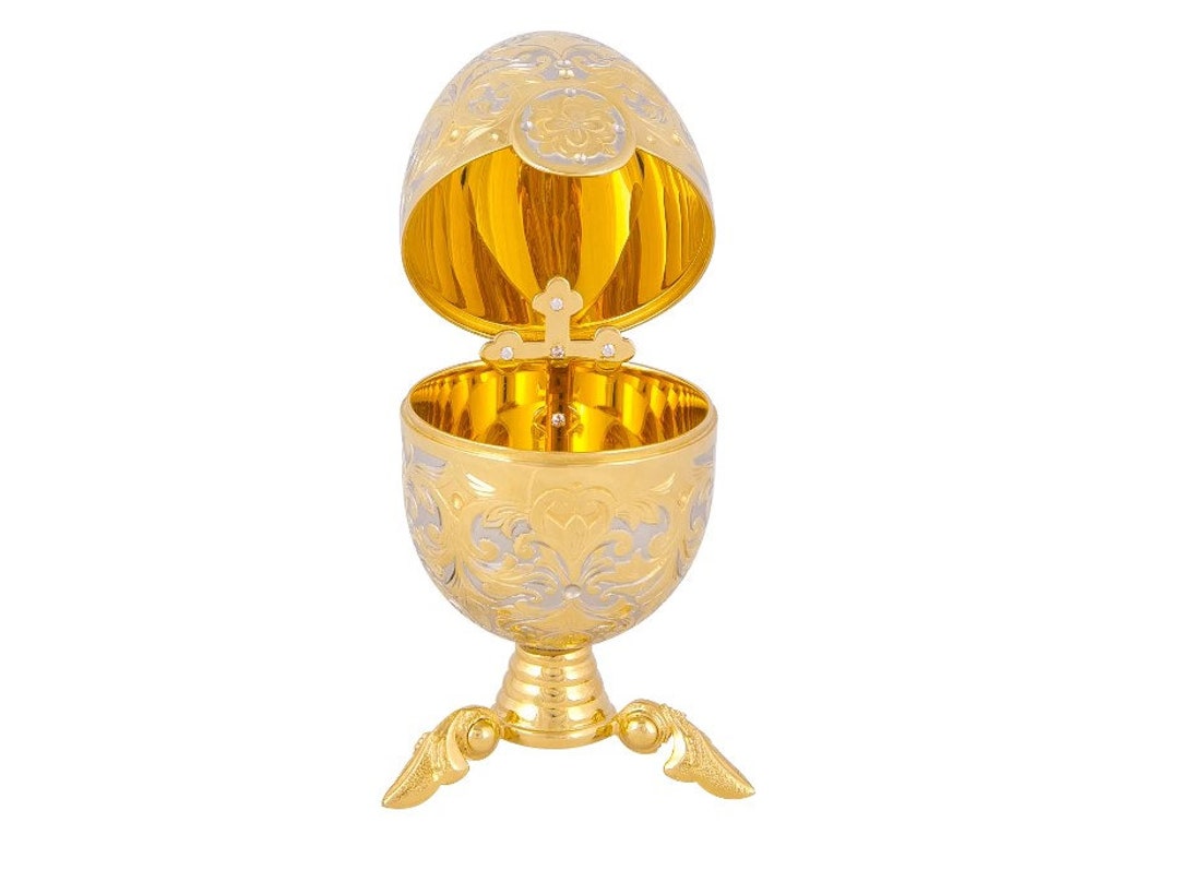 The Faberge-style Easter Egg Gold 999 Hand-painted 