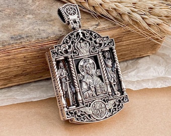 Byzantine style  Greece Ukraine Orthodox Christian silver and wooden ebony body icon Holy Trinity The Byzantine Church