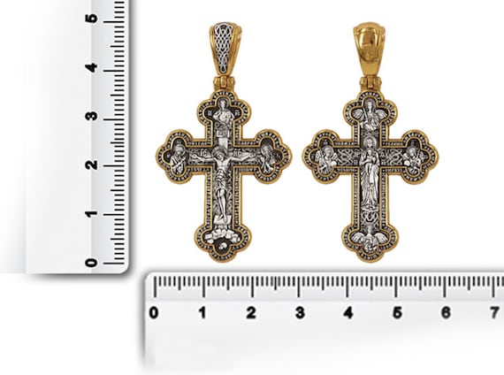 Pendentif Croix Orthodoxe Argent 925 Et Or 999 - Neuf Avec étiquettes, Fait Main à Jérusalem