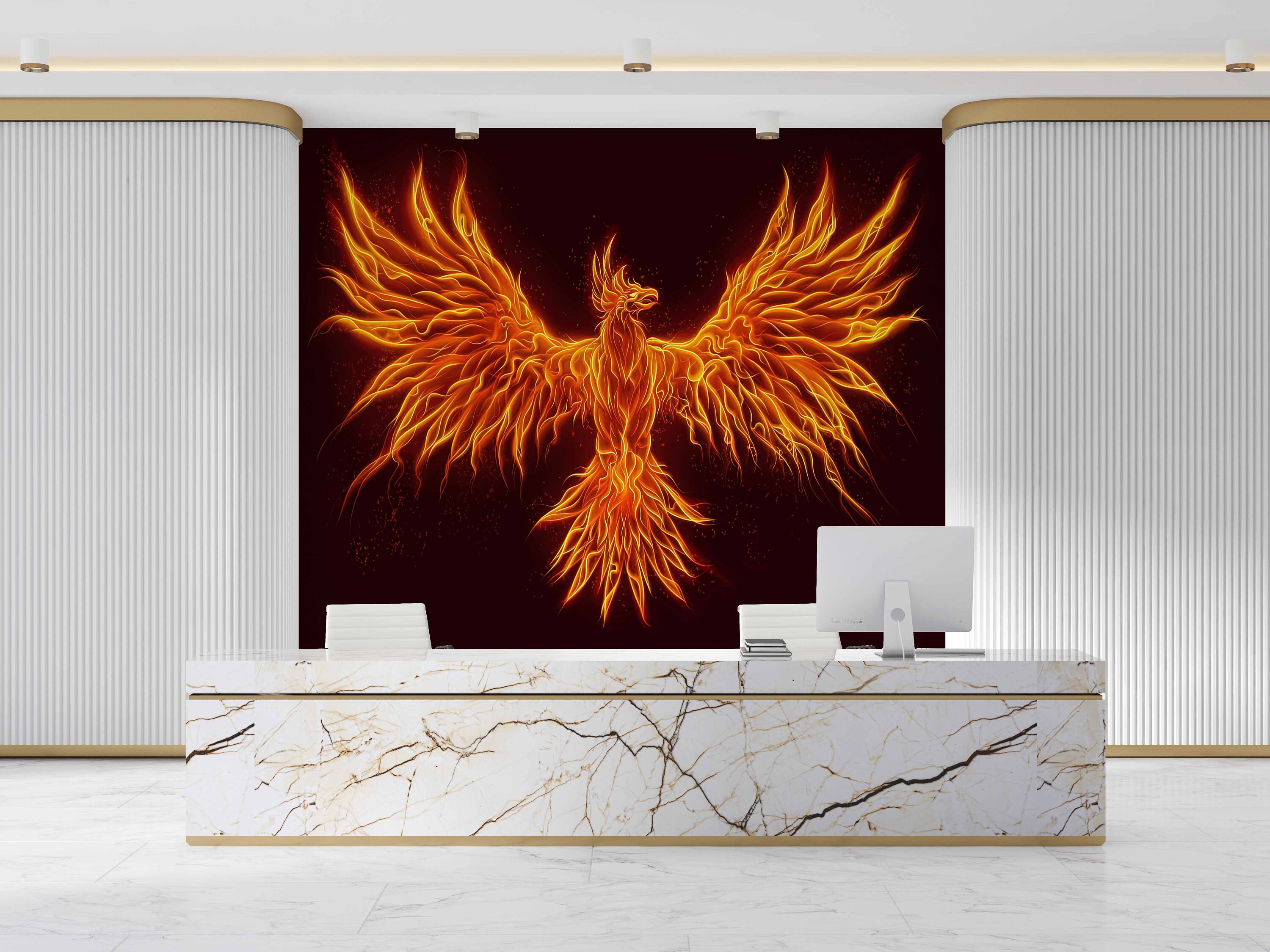 3D Wallpaper Murals Custom Decoration Hall Fire Phoenix Bar Night Club TV  Tool Background Wall Painting 200 x 150 cm : : DIY & Tools