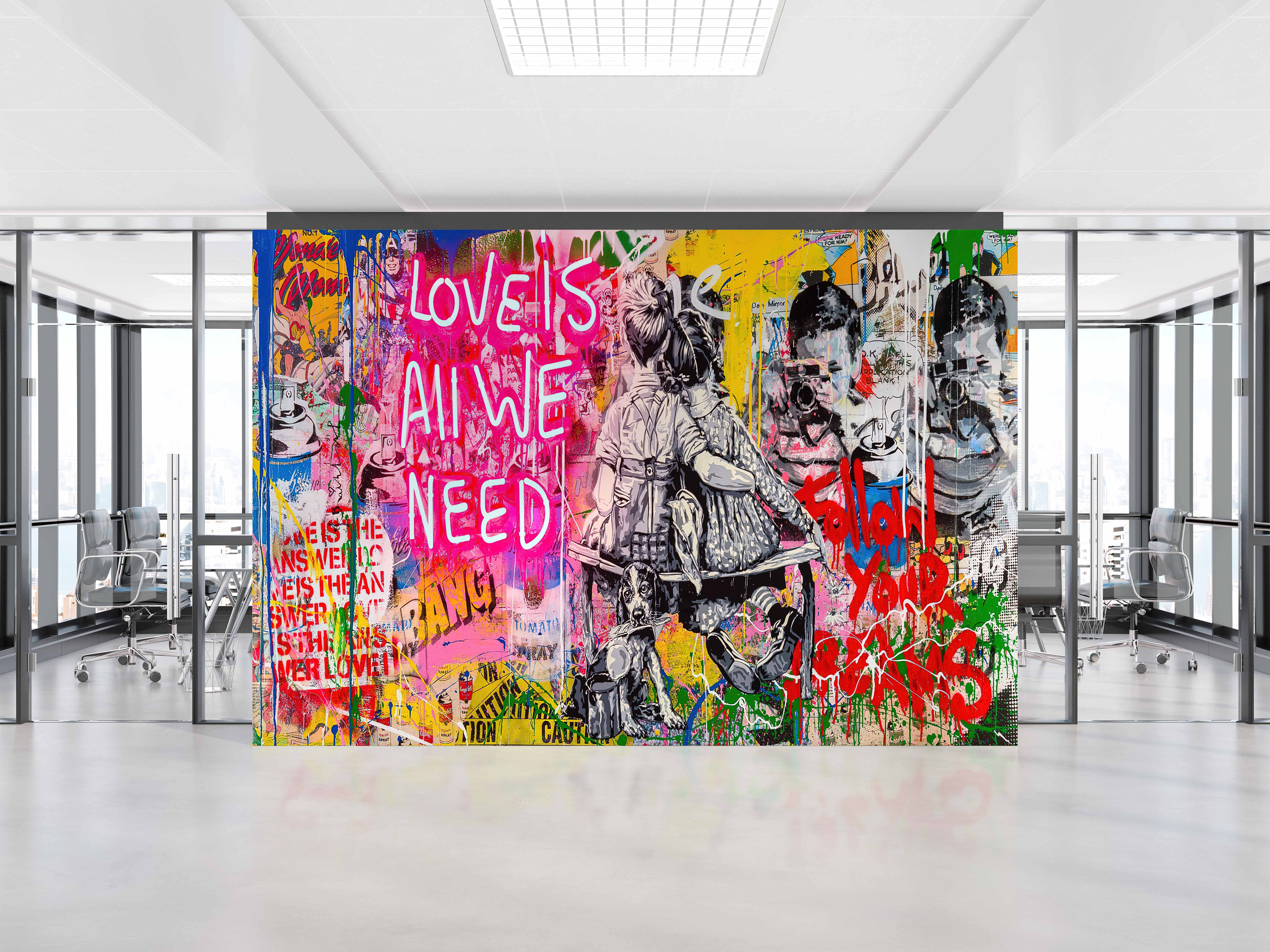 Love is All We Need Love Graffiti Wall Decor Love Need Wall Etsy