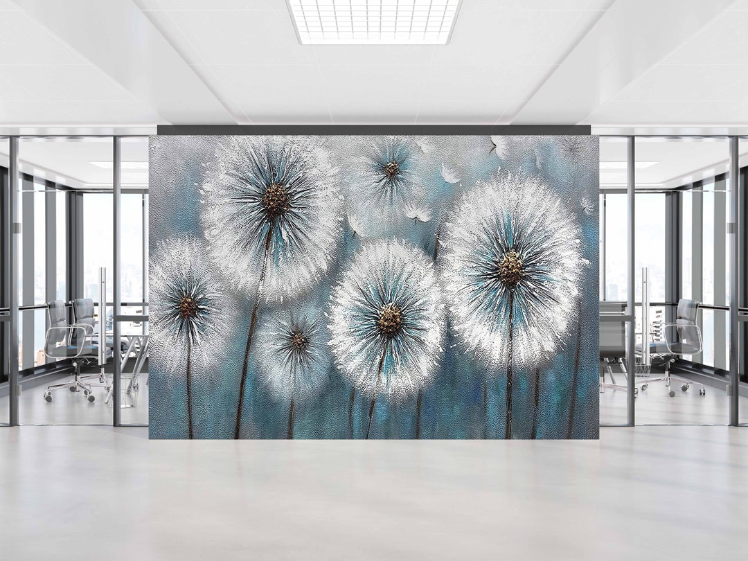 Dandelion Trendy Wall Decor Floral Mural Dandelion Lover Etsy