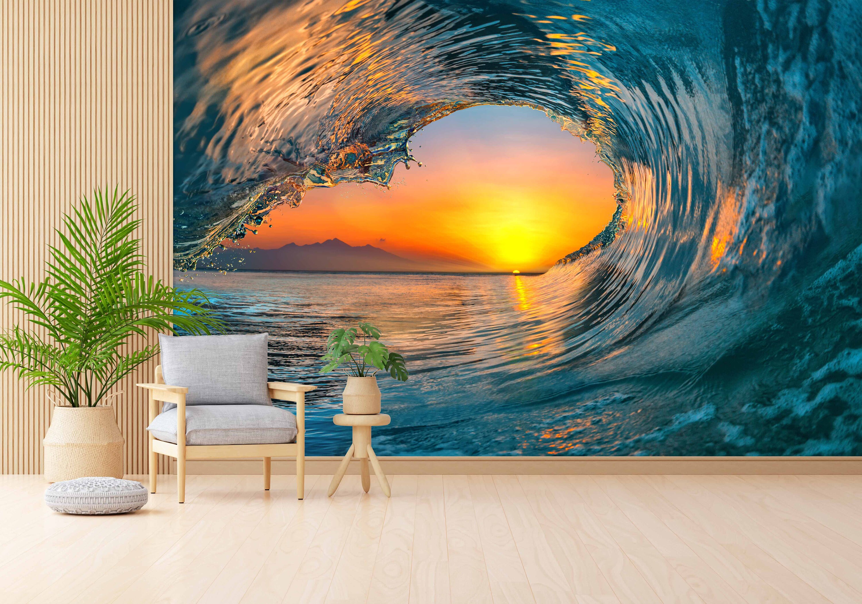Landscape Wall Mural Nature Wall Print Surfer Wave Wall Etsy