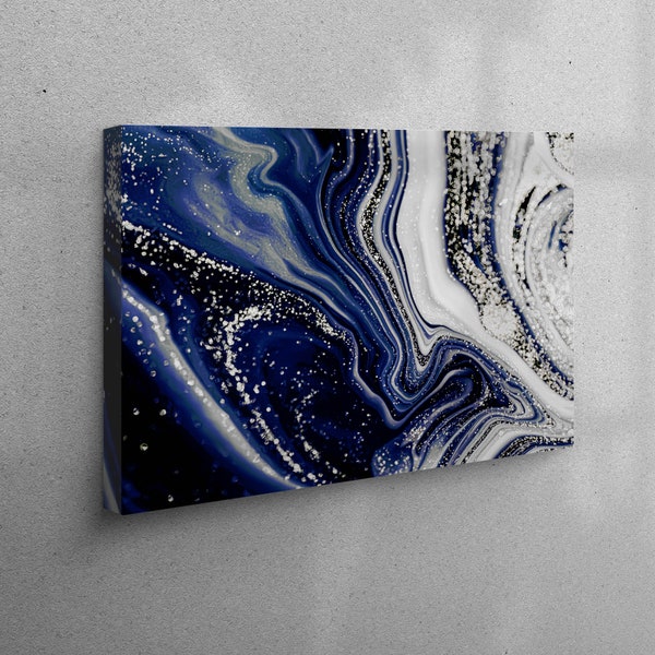 Blue and Silver Wall Decor Etsy