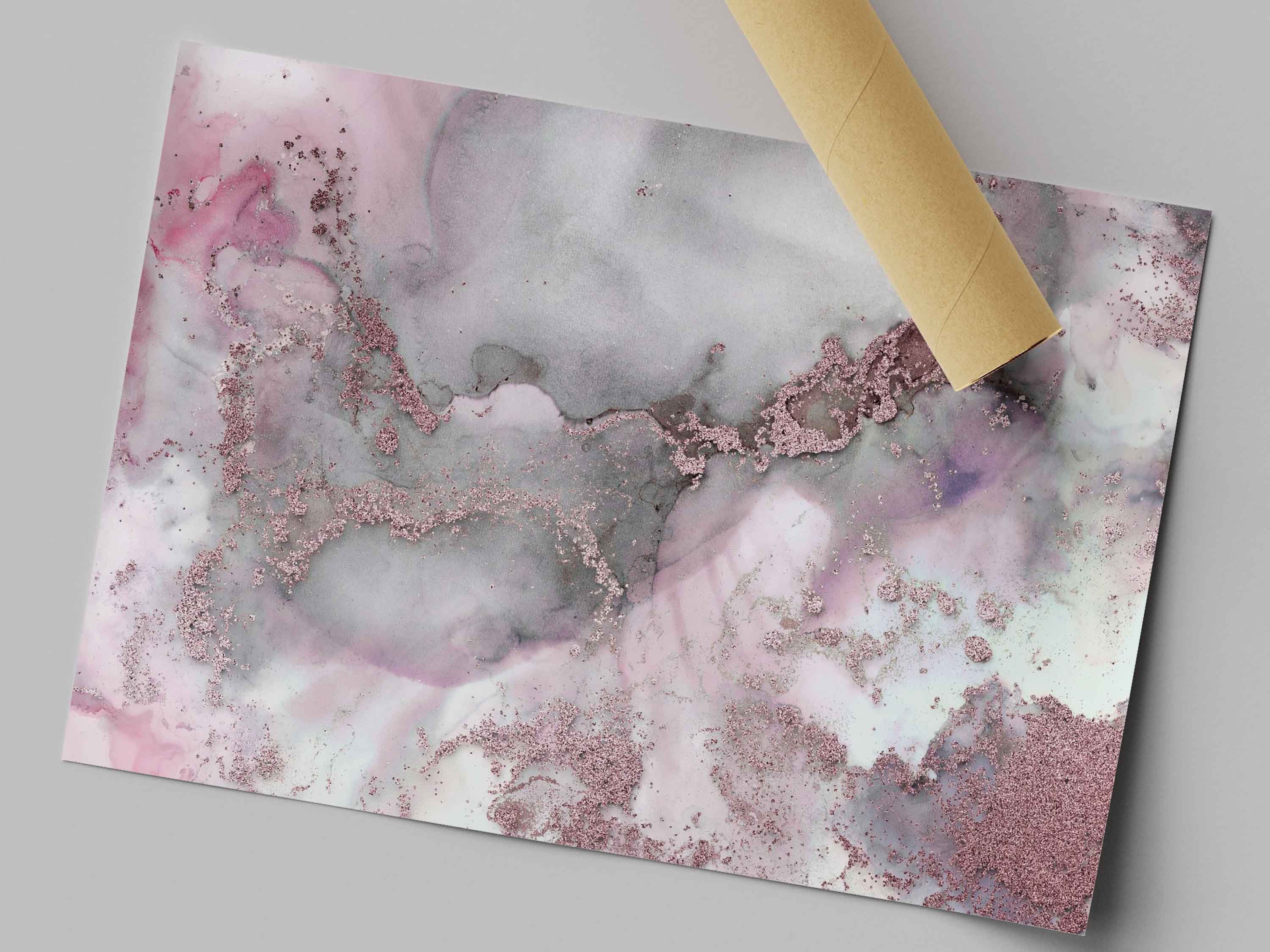 Pink and Gray Marble Luxury Marble Wall Paper Gray Marble Etsy