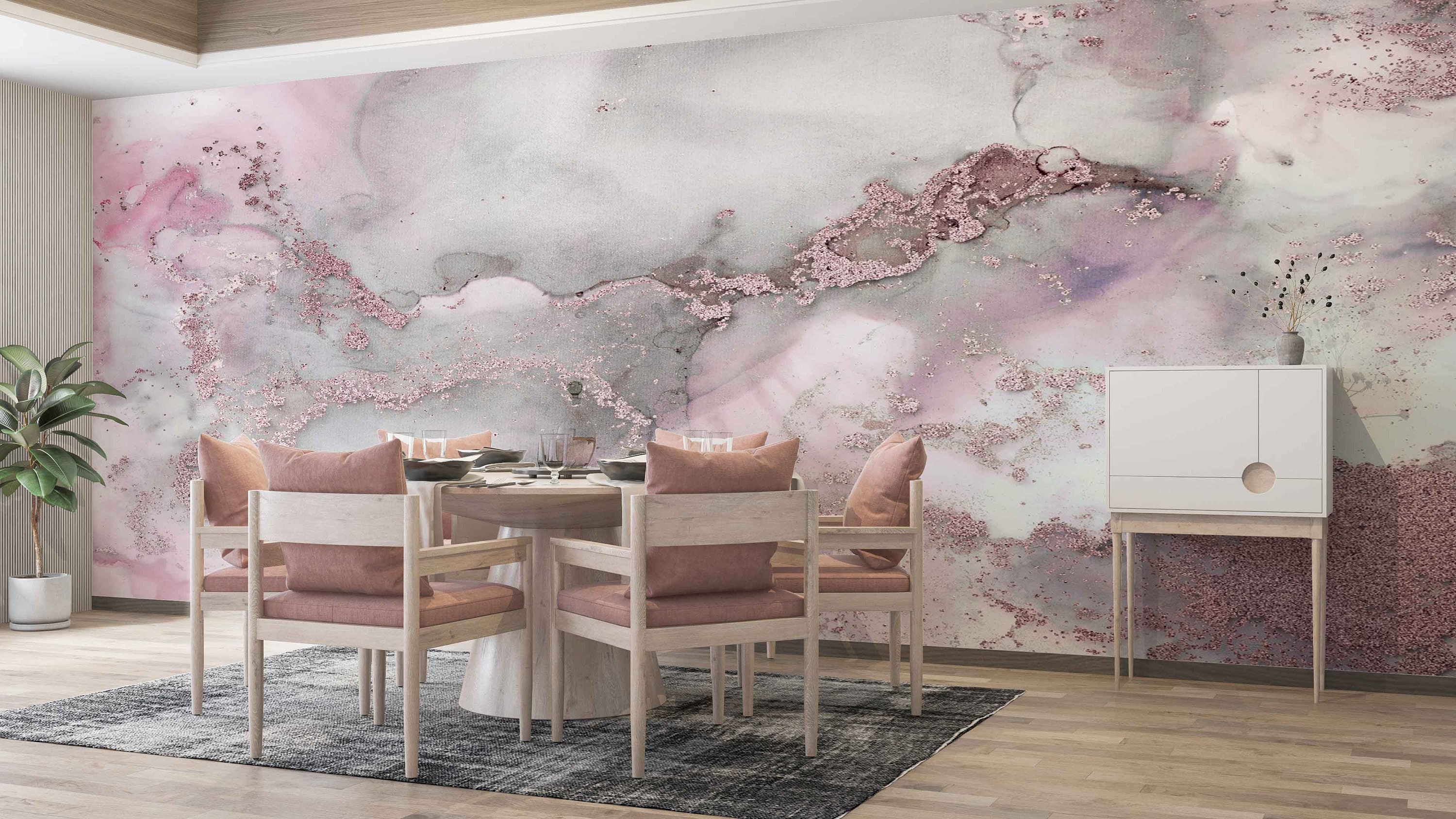 Pink and Gray Marble Luxury Marble Wall Paper Gray Marble Etsy