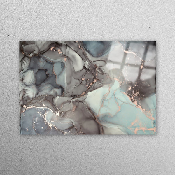 Blue and Silver Wall Art Etsy
