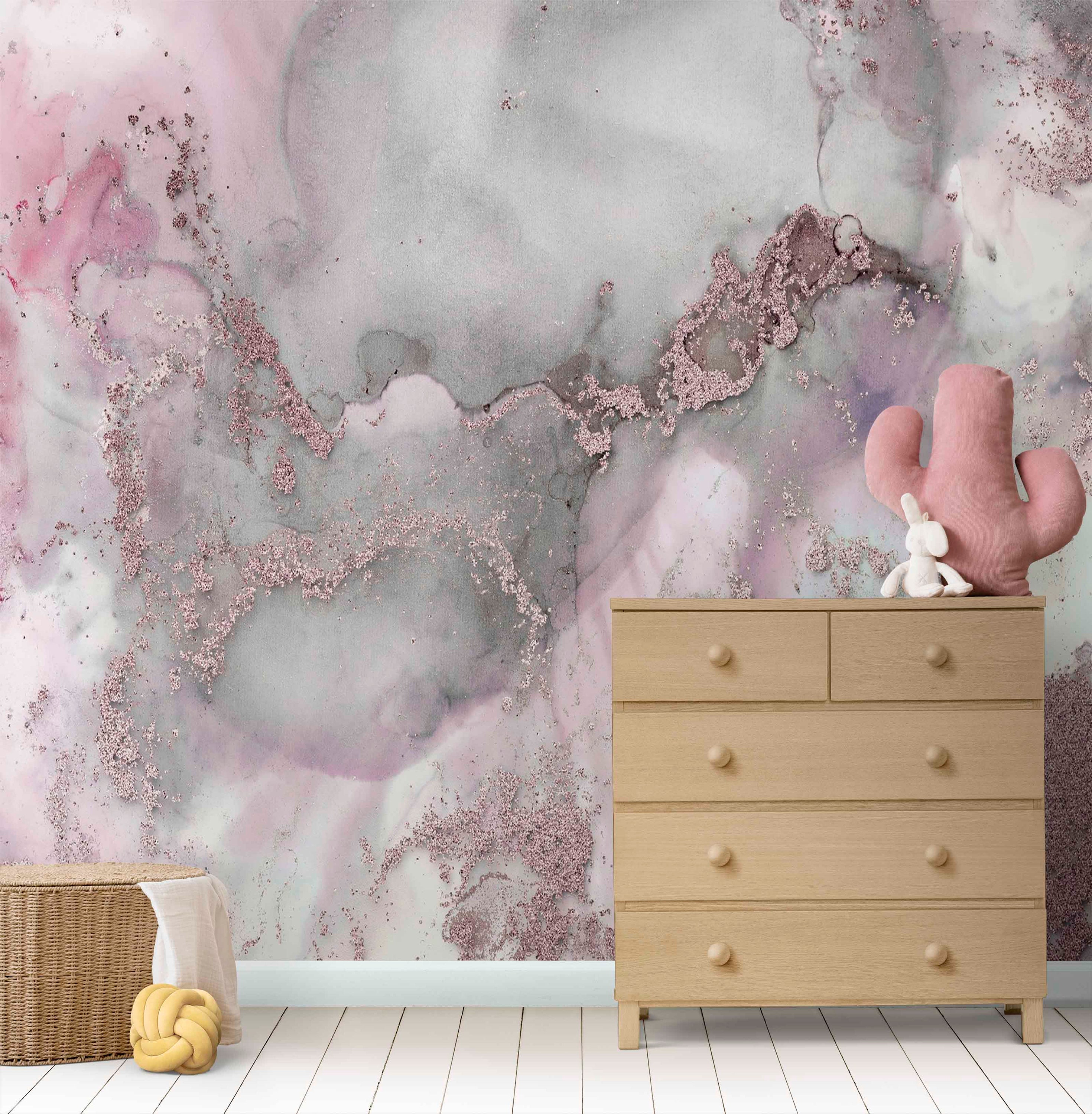Pink and Gray Marble Luxury Marble Wall Paper Gray Marble Etsy