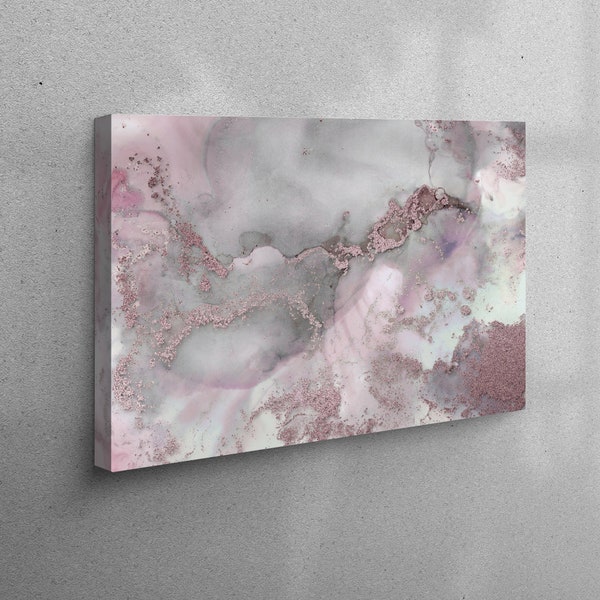 Pink Grey Wall Art Etsy