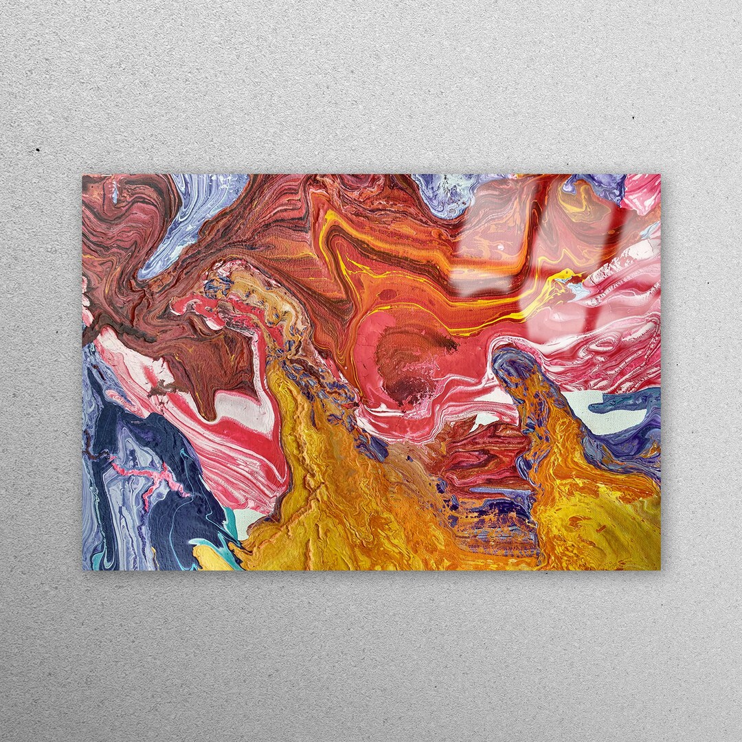 Wall Art, Glass Art, Glass Wall Art, Colorful Abstract Tempered Glass
