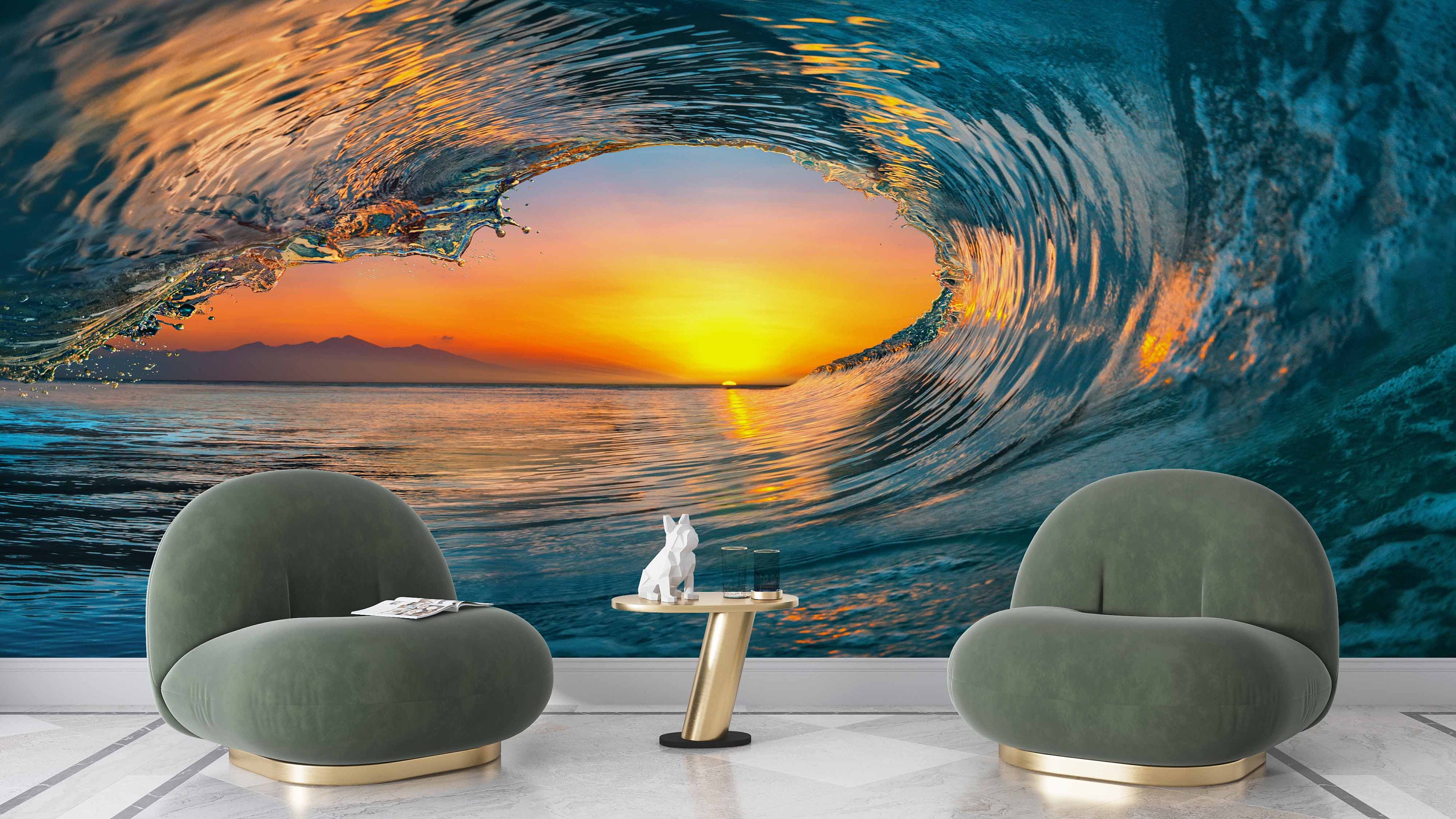 Landscape Wall Mural Nature Wall Print Surfer Wave Wall Etsy