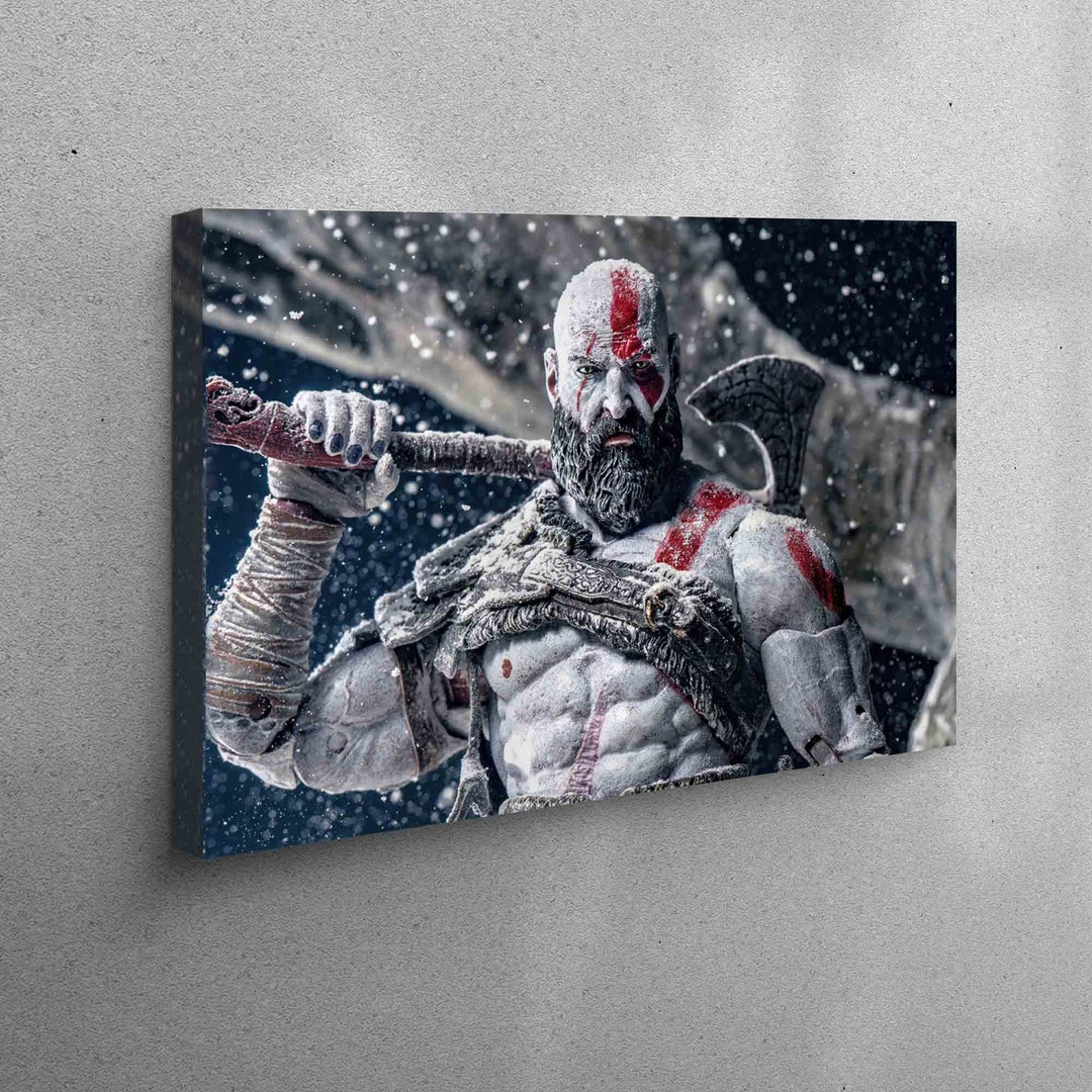 Kratos Canvas God of War Wall Art Warrior Poster Modern Etsy