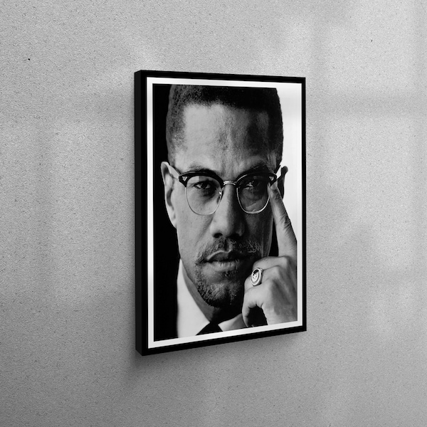 Malcolm X Artwork Canvas Etsy