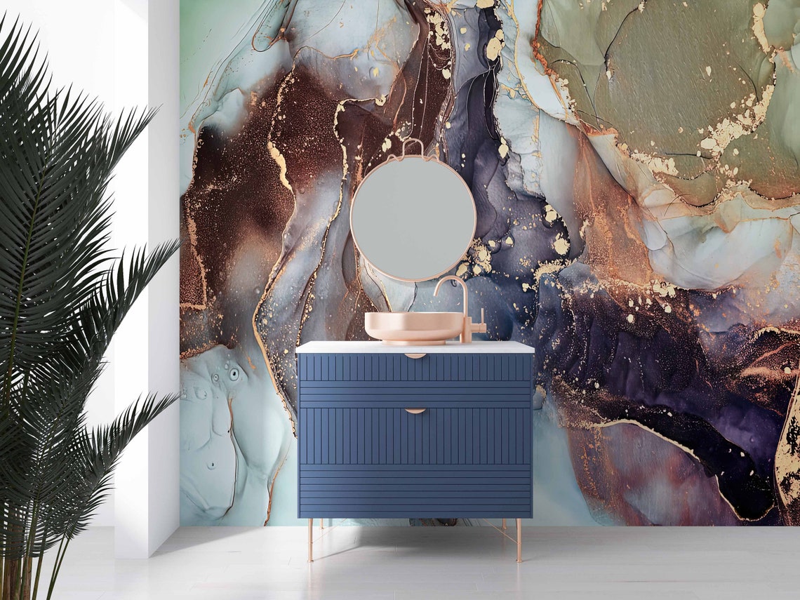 Modern Marble Wall Art Luxury Marble Wall Paper Marble Wall Etsy