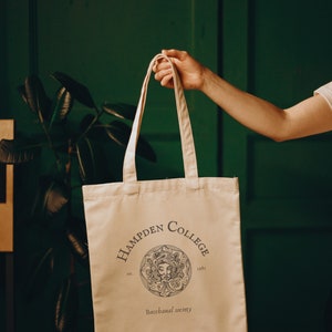 Hampden College, Bacchanal Bag, The Secret History, Donna Tartt, Light Academia bag, Gift for booklover, Booktok gifts, Bibliophile bag