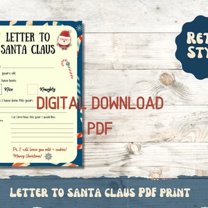 Carta a Papá Noel imprimible, Carta a Papá Noel en PDF, Carta infantil a Papá Noel, Carta de Navidad a Papá Noel, Carta a Papá Noel