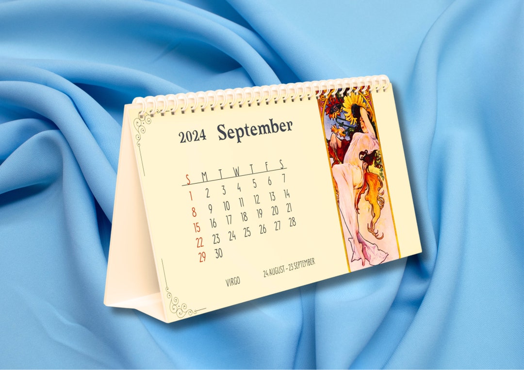 Art Desk Calendar 2024, Whimsigoth Decor, Horoscope Calendar, Alphonse ...