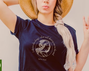 Sylvia Plath shirt, Dark academia shirt,Dead Poets Society clothing, Booktok shirt,Comfort colors shirt,Bookish gift clothing,Bell Jar Shirt