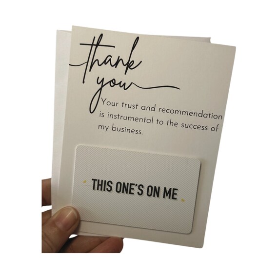 Referral Thank Yous L Gift Card Holder L Referral Thank You Note L