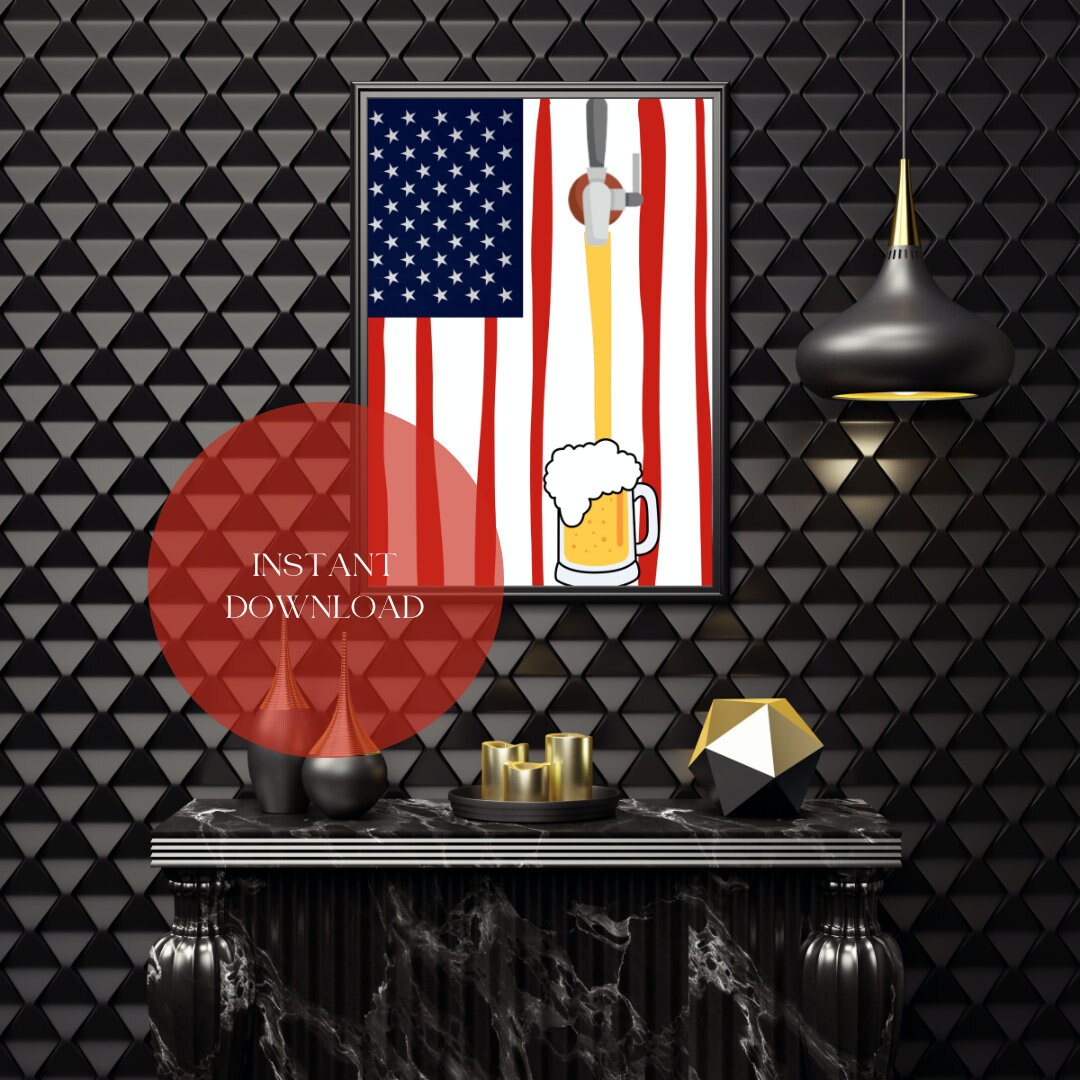 Beer Tap Flag Wall Art - INSTANT DOWNLOAD - Etsy