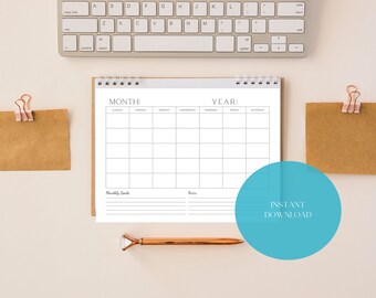 17x11 Blank Calendar - Etsy
