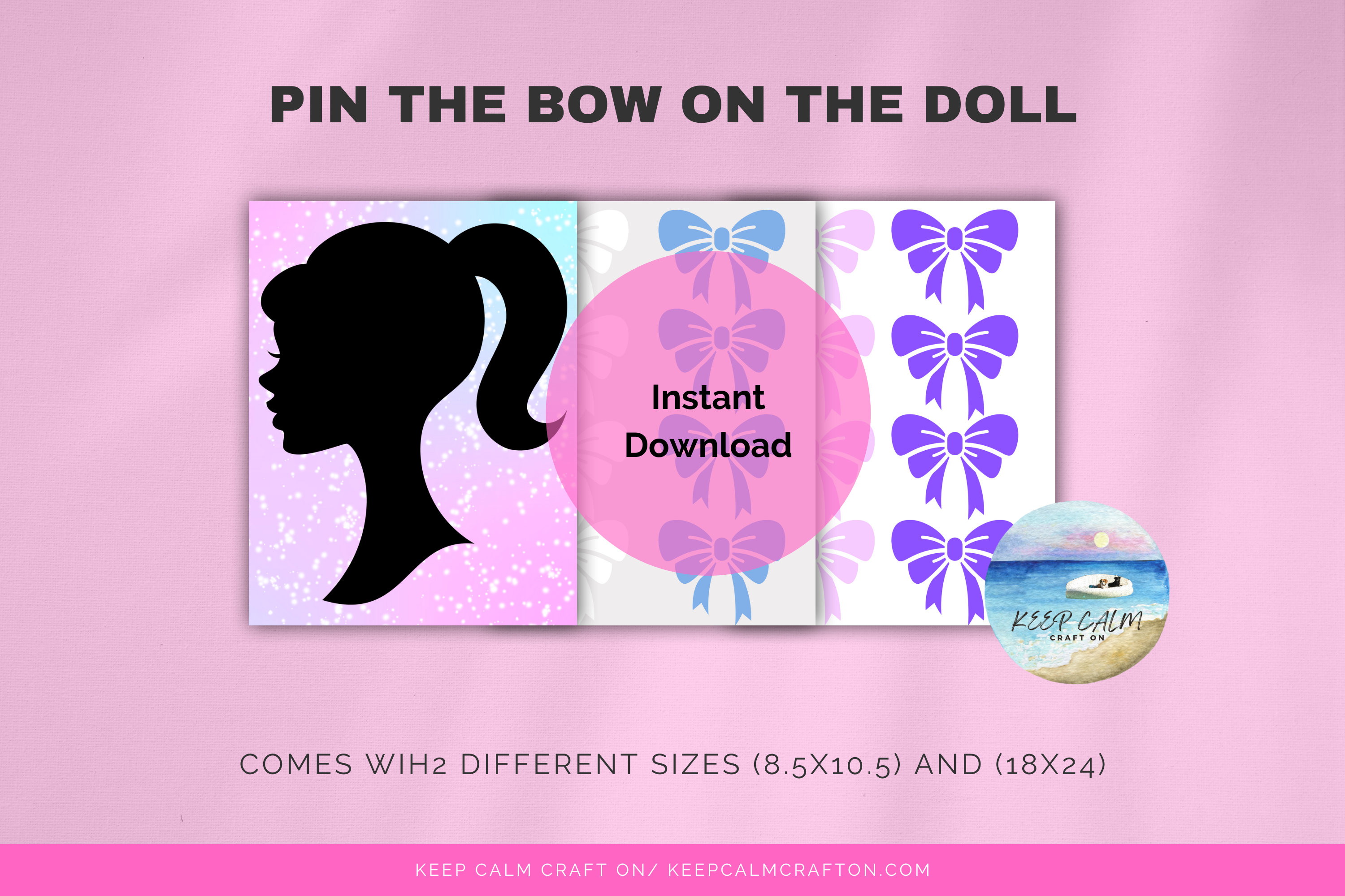Pin the Bow on the Doll (instant Download) Party Game - Etsy