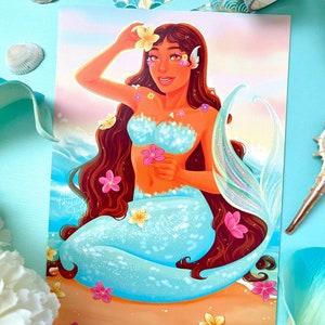 Floral Mermaid Art Print
