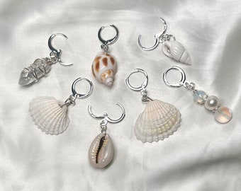 Seashell Hair Charms | Crystal Hair Jewelry | Mermaid Aesthetic Hair | Ocean Themed Jewelry | Shell Hair Accessories | Hippie Hair Beads