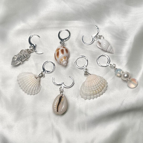 Seashell Hair Charms | Crystal Hair Jewelry | Mermaid Aesthetic Hair | Ocean Themed Jewelry | Shell Hair Accessories | Hippie Hair Beads
