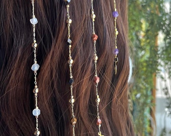 Spring Fairy Hippie Hair Beads | Create Your Own Crystal Hair Jewelry | Hippie Hair Accessories | Crystal Hair Charms | Custom Hair Chain