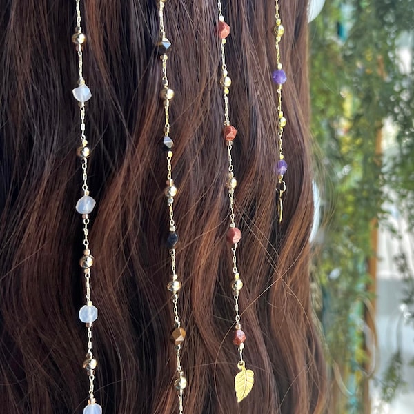 Spring Fairy Hippie Hair Beads | Create Your Own Crystal Hair Jewelry | Hippie Hair Accessories | Crystal Hair Charms | Custom Hair Chain