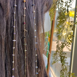Niet-afgevende 14 kt gouden aura hippiehaarkraal | Sierlijk uniek haaraccessoire | Cadeau voor haar | Clip-in haarkralen | Minimalistische sieraden
